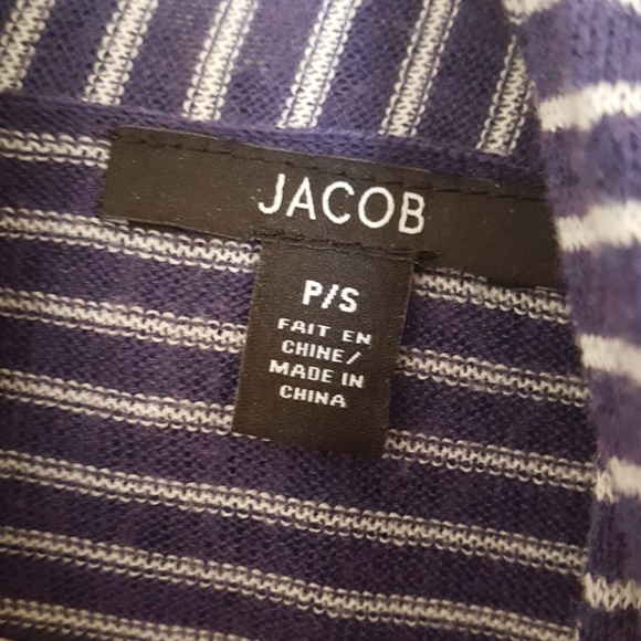 Jacob Short Sleeve Striped Cardigan Top. - Picture 2 of 2